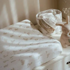 Little Dutch Verschoning|Aankleedkussenhoezen^Aankleedkussenhoes - Wit - Newborn Naturals - Baby Bunny