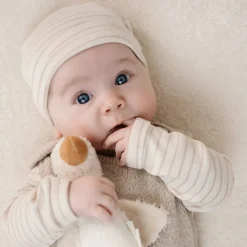 Little Dutch Accessoires|Babykleding^Babymutsje - Beige - Newborn Naturals - Stripe