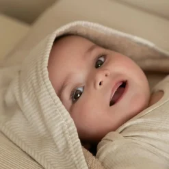 Little Dutch Badcape Baby|Omslagdoek^Badcape - Beige - 75 x 75 - Newborn Naturals - Baby Bunny