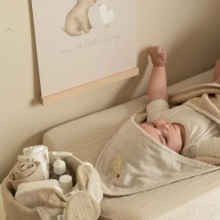 Little Dutch Badcape Baby|Omslagdoek^Badcape - Beige - 75 x 75 - Newborn Naturals - Baby Bunny