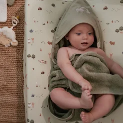 Little Dutch Badcape Baby|Omslagdoek^Badcape - Groen - 100 x 100 - Little Farm