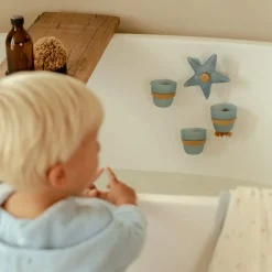 Little Dutch Badspeelgoed^Badwand bekers - blauw - Essentials