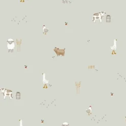 Little Dutch Decoratie|Behang^Behangstaal vliesbehang Little Farm