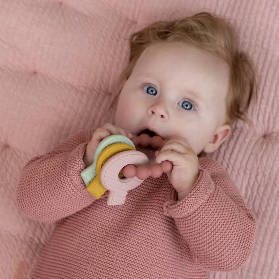 Little Dutch Bijtring^Bijtspeeltje sleutelbos roze