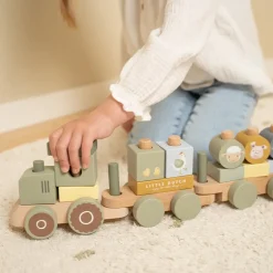 Little Dutch Educatief Speelgoed|Rollenspel^Blokkentrein tractor Little Farm