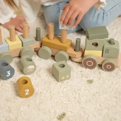 Little Dutch Educatief Speelgoed|Rollenspel^Blokkentrein tractor Little Farm