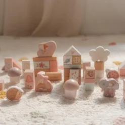Little Dutch Speelgoed Vanaf 3 Jaar|Houten Speelgoed^Bouwblokken - Roze - Fairy Garden