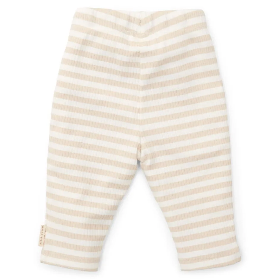 Little Dutch Babykleding^Broek - Zand - Newborn Naturals - Gestreept
