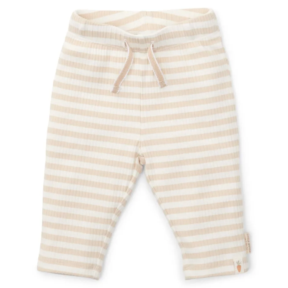 Little Dutch Babykleding^Broek - Zand - Newborn Naturals - Gestreept