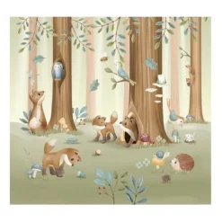 Little Dutch Decoratie|Behang^Fotobehang - Meerkleurig - Forest Friends