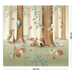 Little Dutch Decoratie|Behang^Fotobehang - Meerkleurig - Forest Friends