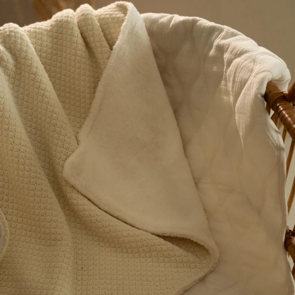 Little Dutch Ledikantdeken^Gebreid ledikantdeken - Fleece – Wit – Essentials