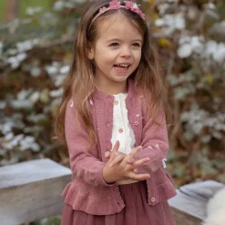 Little Dutch Meisjes Kleding|Kinderkleding^Gebreid vest - Knoopjes - Roze - Fairy Garden