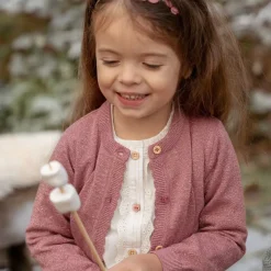 Little Dutch Meisjes Kleding|Kinderkleding^Gebreid vest - Knoopjes - Roze - Fairy Garden