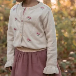 Little Dutch Meisjes Kleding|Kinderkleding^Gebreid vest - Zand - Fairy Garden