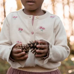 Little Dutch Meisjes Kleding|Kinderkleding^Gebreid vest - Zand - Fairy Garden