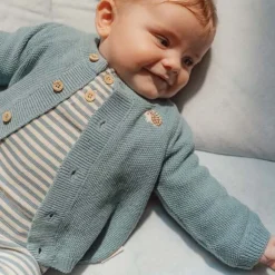 Little Dutch Jongens Kleding|Babykleding^Gebreid vestje - Blauw - Forest Friends