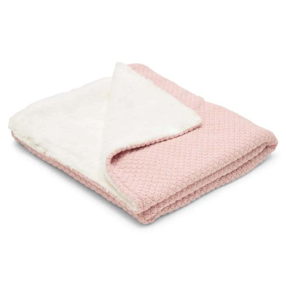 Little Dutch Wiegdekens^Gebreid wiegdeken - Fleece - Roze - Essentials