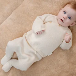 Little Dutch Babykleding^Gebreide broek - Wit - Newborn Naturals