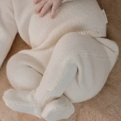 Little Dutch Babykleding^Gebreide broek - Wit - Newborn Naturals