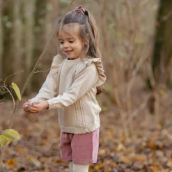 Little Dutch Meisjes Kleding|Kinderkleding^Gebreide trui - Ruffle -  Zand - Fairy Garden