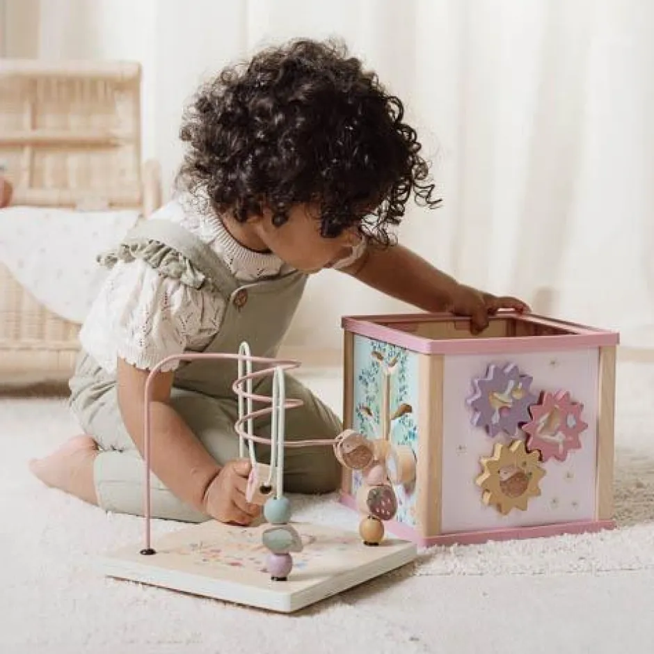 Little Dutch Educatief Speelgoed|Houten Speelgoed^Houten activiteitenkubus - Roze - Fairy Garden