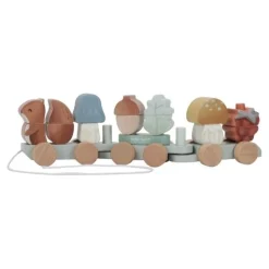 Little Dutch Houten Speelgoed^Houten Blokkentrein - Blauw - Forest Friends