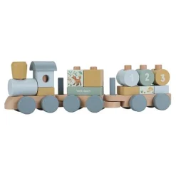 Little Dutch Houten Speelgoed^Houten Blokkentrein - Blauw - Forest Friends