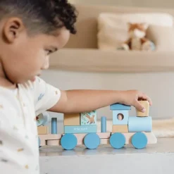 Little Dutch Houten Speelgoed^Houten Blokkentrein - Blauw - Forest Friends