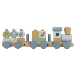Little Dutch Houten Speelgoed^Houten Blokkentrein - Blauw - Forest Friends