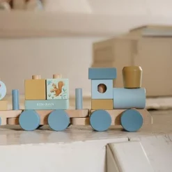 Little Dutch Houten Speelgoed^Houten Blokkentrein - Blauw - Forest Friends