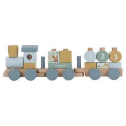 Little Dutch Houten Speelgoed^Houten Blokkentrein - Blauw - Forest Friends