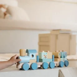 Little Dutch Houten Speelgoed^Houten Blokkentrein - Blauw - Forest Friends