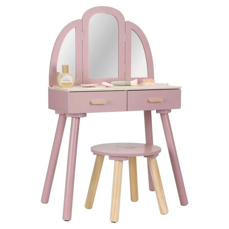 Little Dutch Rollenspel|Houten Speelgoed^Houten kaptafel groot– Roze – Essentials