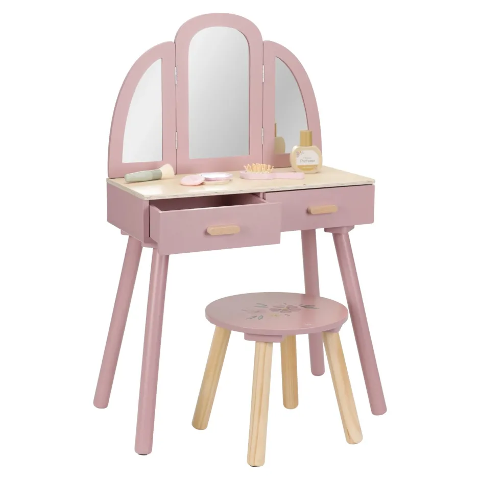 Little Dutch Rollenspel|Houten Speelgoed^Houten kaptafel groot– Roze – Essentials