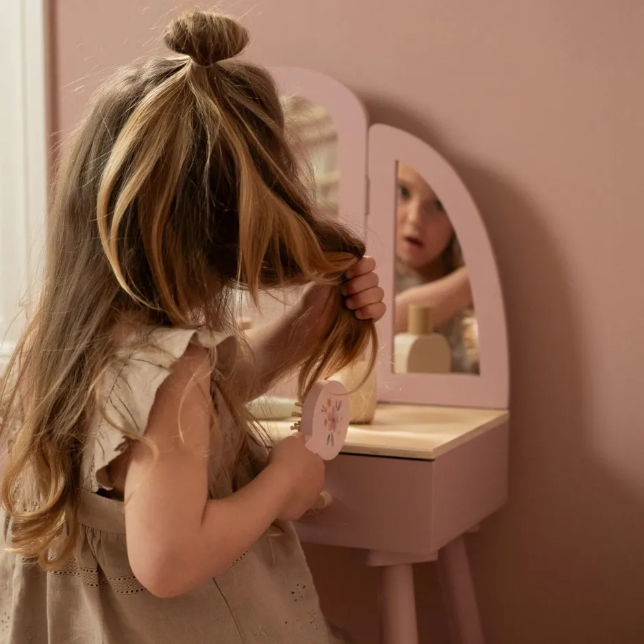 Little Dutch Rollenspel|Houten Speelgoed^Houten kaptafel groot– Roze – Essentials
