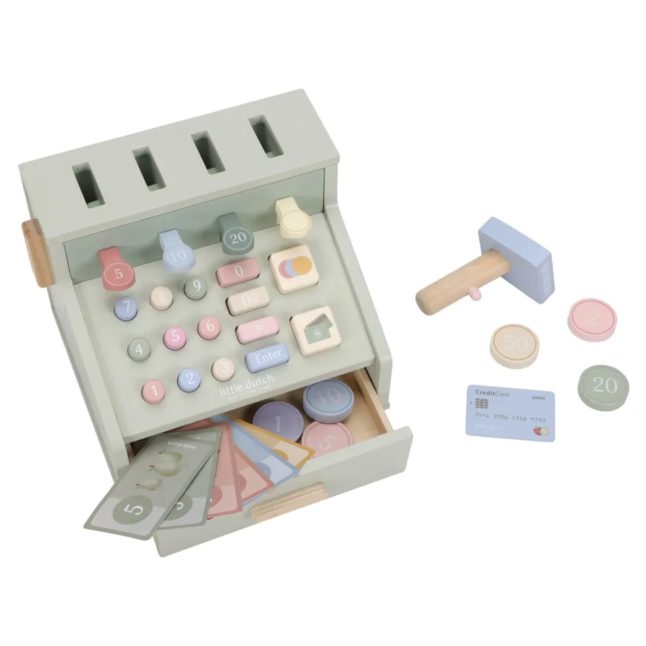 Little Dutch Speelgoed Vanaf 2 Jaar|Rollenspel^Houten kassa - Groen – Essentials