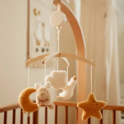 Little Dutch Muziekmobielen|Lampen^Houten muziekmobiel - Beige - Newborn Naturals