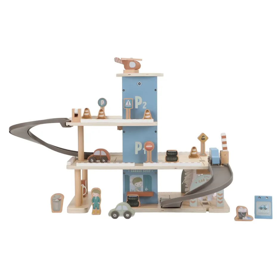 Little Dutch Rollenspel|Houten Auto's^Houten parkeergarage – Blauw – Essentials