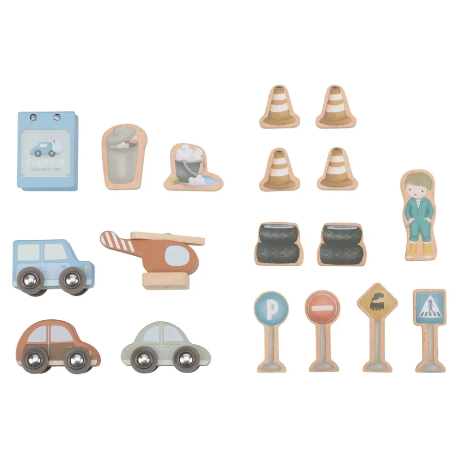 Little Dutch Rollenspel|Houten Auto's^Houten parkeergarage – Blauw – Essentials