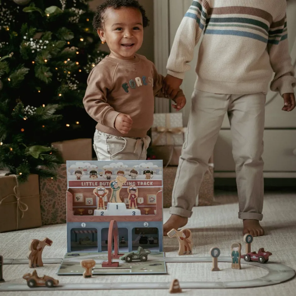 Little Dutch Rollenspel|Houten Auto's^Houten racebaan in speelkoffer – Meerkleurig – Essentials