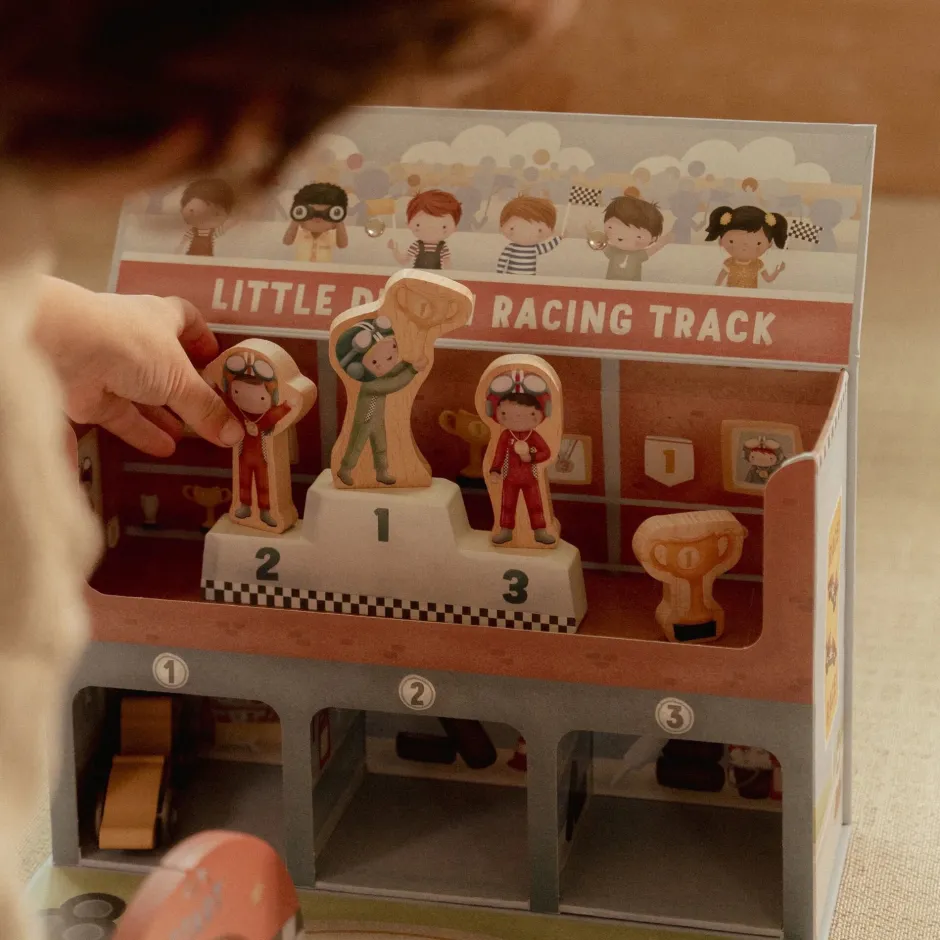 Little Dutch Rollenspel|Houten Auto's^Houten racebaan in speelkoffer – Meerkleurig – Essentials
