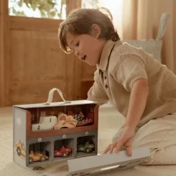 Little Dutch Rollenspel|Houten Auto's^Houten racebaan in speelkoffer – Meerkleurig – Essentials