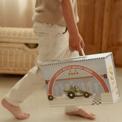 Little Dutch Rollenspel|Houten Auto's^Houten racebaan in speelkoffer – Meerkleurig – Essentials