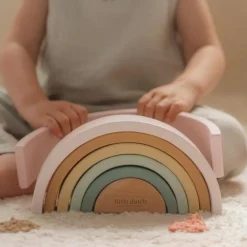 Little Dutch Stapeltoren|Houten Speelgoed^Houten Stapelregenboog - Roze - Fairy Garden