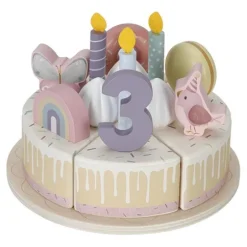Little Dutch Speelgoed Vanaf 1 Jaar|Houten Speelgoed^Houten Verjaardagstaartje - Roze - Essentials