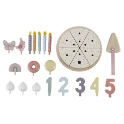 Little Dutch Speelgoed Vanaf 1 Jaar|Houten Speelgoed^Houten Verjaardagstaartje - Roze - Essentials