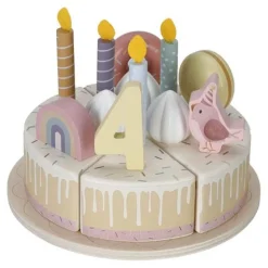 Little Dutch Speelgoed Vanaf 1 Jaar|Houten Speelgoed^Houten Verjaardagstaartje - Roze - Essentials