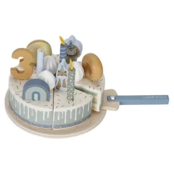 Little Dutch Speelgoed Vanaf 1 Jaar|Rollenspel^Houten Verjaardagstaartje - Blauw - Essentials