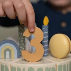 Little Dutch Speelgoed Vanaf 1 Jaar|Rollenspel^Houten Verjaardagstaartje - Blauw - Essentials